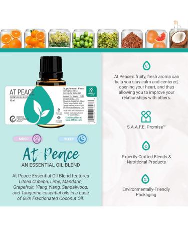 Rocky Mountain Oils at Peace Essential Oil Blend - Relaxing Aromatherapy Oils for Diffuser & Topical Use - 15ml - Buy Online on GoSupps.com