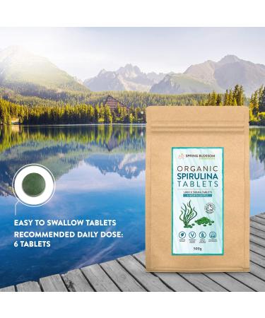 500G Organic SPIRULINA Tablets 1000 x 500mg Natural Dietary Food Supplement Premium Quality Non-GMO Vegan Detox Superfood Rich in Protein Vitamins Amino Acids Iron - Soil Association Certified - Buy Online on GoSupps.com