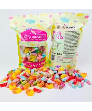 The Yorkshire Confectionery Company - Fizzy Favourites Pick And Mix Sweets 1kg Pouch Bag packed with Sweets and Candy. Assortment is in a Large Resealable Bag Great For Sharing Or As A Gift (1kg) - Buy Online on GoSupps.com