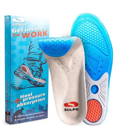 Sulpo insoles against plantar fasciitis and heel spur-silicone shoe inserts for men & women-ideal for sports office work everyday life hiking (42-43 EU / 8-8.5 UK (m))