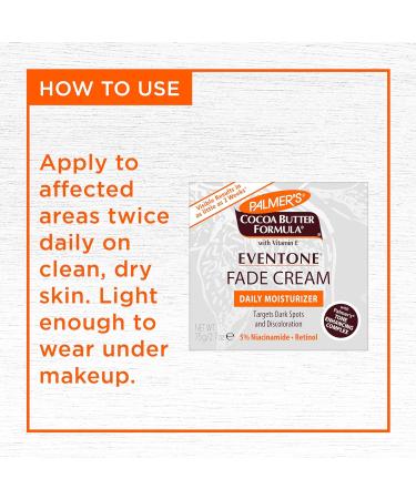 Palmer's Cocoa Butter Eventone Fade Cream - Anti-Dark Spot & Age Spot Treatment with Vitamin E & Niacinamide 2.7 oz (Pack of 2) - Brighten Skin & Reduce Dark Spots - Buy Online on GoSupps.com