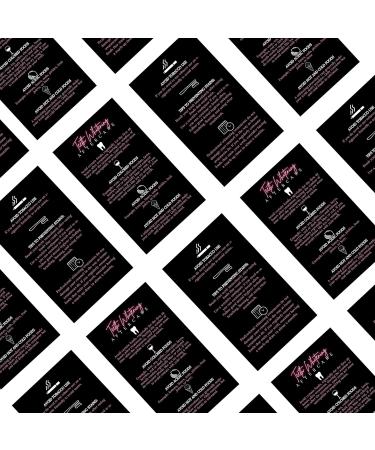 Teeth Whitening Aftercare Cards 50 Pack 2x3.5 inch | Kit Supplies - Black Neon Pink Design - Buy Online on GoSupps.com