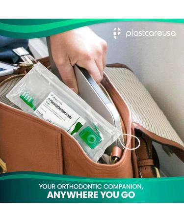 Blue Orthodontic Braces Care Kit | 5-Piece Complete Dental Cleaning Set for Effective Oral Care | Toothbrush Wax Floss & Brackets Cleaner for Braces Maintenance - Buy Online on GoSupps.com