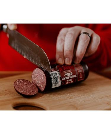 Dan the Sausageman Original Smoked Summer Sausage 10 oz - 100% Beef, Gluten Free, Ready to Eat and Shelf Stable - Buy Online on GoSupps.com