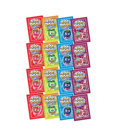 Tiltay Pop Boom Popping Candy  4 Flavor Assortment, Strawberry, Cherry Cola, Green Apple, Blue Raspberry - 16 Packs 0.33 Ounce (Pack of 16)