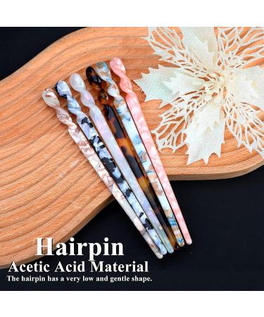 12 Pcs Acetate Hair Sticks Chinese Hair Pins Chopsticks Vintage Leopard Print Tortoise Shell Hairpins with Storage Bag - Buy Online on GoSupps.com