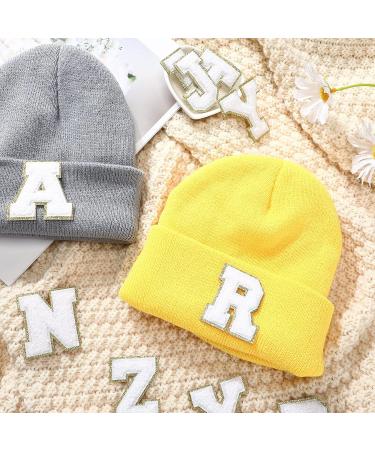 156 Chenille Varsity Letter Patches - Self Adhesive Gold Iron On Letters - DIY Craft Fabric Repair - White - Buy Online on GoSupps.com