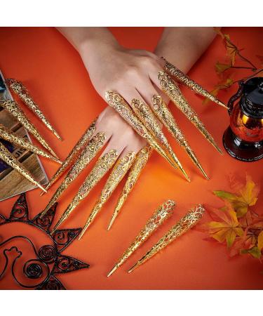 30 Pieces Gold Long Fingernail Claw Fake Nails - Ancient Queen Costume Finger Protectors by Pandahall - Buy Online on GoSupps.com