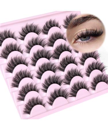 False Eyelashes Wispy Clear Band Lashes Fluffy Lashes Natural look Cat Eye Lashes Strip Fake Eyelashes 16MM Eye Lash Pack by GVEFETIEE C- Natural - Buy Online on GoSupps.com