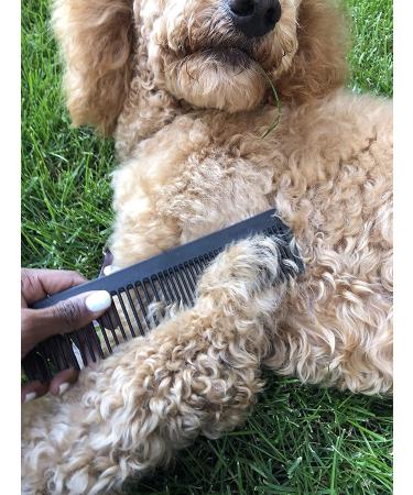 Chicago Pet Comb - Large Size for Long or Thick Fur - Gentle and Smooth - Made in USA - Dogs and Cats - Carbon Fiber - Graphite Black - Buy Online on GoSupps.com