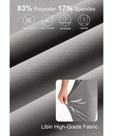 Libin Men's Golf Pants - Stretch Slim Fit Jogging Suit Pants Gray XL | Comfortable Chino Fabric with Pockets for Sports - Buy Online on GoSupps.com