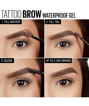Maybelline TattooStudio Waterproof Eyebrow Gel Makeup - Medium Brown | 0.23 Fl Oz (1 Count) - Buy Online on GoSupps.com