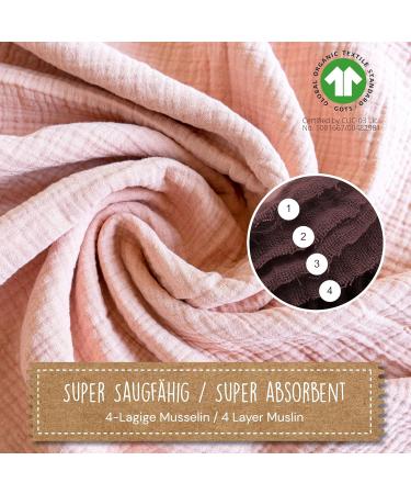 Mimadu Bio GOTS Baby Muslin Spit Towels Set - Organic Cotton Spitting Cloths for Girls (30x60 cm Blossom 3 Pack) - Buy Online on GoSupps.com