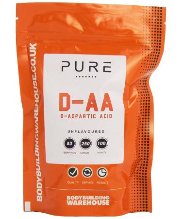 Bodybuilding Warehouse Pure D-Aspartic Acid (DAA) Powder (Unflavoured 250g)