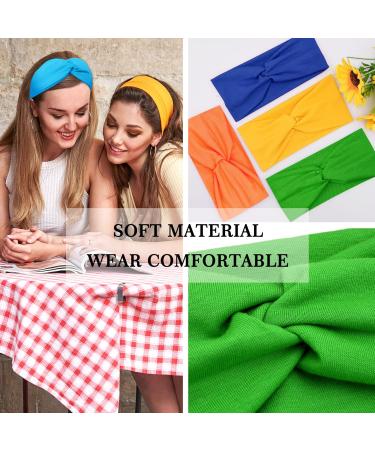 FEQO 12 Pieces Headbands for Women Elastic Wide Headbands Non Slip Twisted Head Wrap Yoga Workout Running Sport Sweat Hair Bands Colourful Hair Accessories for Girls Women Iridescence - Buy Online on GoSupps.com