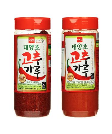 Wang Korean Gochugaru Red Hot Chilli Pepper Powder Flakes (Fine) 200g & (Coarse) 227g