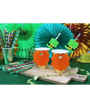 Just Artifacts Premium Green Striped Paper Straws - 100 Pack | Disposable Drinking Straws - Buy Online on GoSupps.com