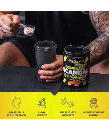 My Supps Scandal Pre Workout Booster 420g Watermelon - High-Dose Pump Training Powder with Caffeine Citrulline & Creatine - Made in Germany | International Shipping - Buy Online on GoSupps.com