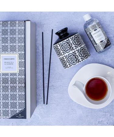 WAX LYRICAL Fired Earth Ceramic Tea & Jasmine Reed Diffuser Gift Set - 200ml | Black & White - Ideal International Shipping - Buy Online on GoSupps.com