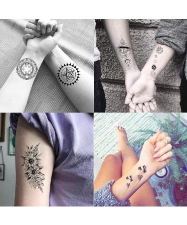 Small Flowers Letters Temporary Tattoos - 3D Moon Planet Lavender Fake Tattoos - Realistic Feather Butterfly Sticker for Kids & Adults - 73 Count - Buy Online on GoSupps.com