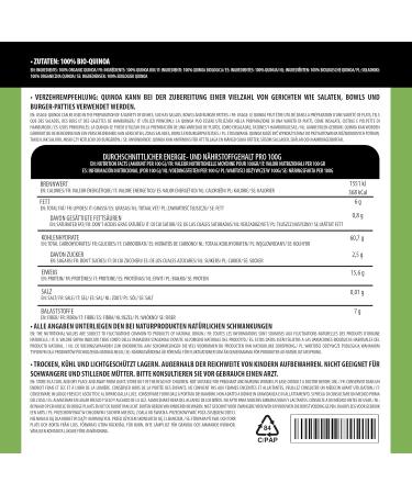 Organic White Quinoa 500g - Gluten-Free Vegan Natural & Lab Tested | Premium Quality from Controlled Cultivation - Buy Online on GoSupps.com