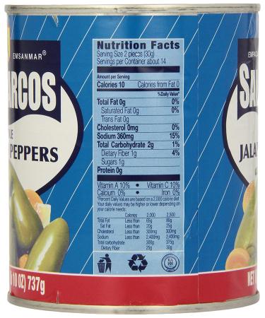 San Marcos Whole Jalapeno Peppers 26 oz - Spicy Mexican Peppers for Authentic Dishes - Buy Online on GoSupps.com