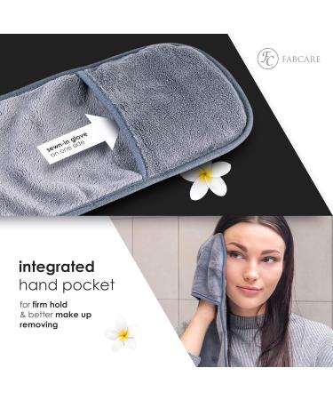 FABCARE Makeup Remover Cloth Set | 4 Washable Microfibre Face Cloths - DERMATEST Very Good - Integrated Glove for Easy Makeup Removal - Buy Online on GoSupps.com