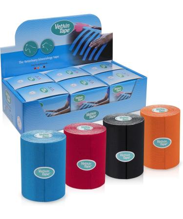 VETKIN VetkinTape - Blue Veterinary Kinesiology Tape for Horses & Dogs | Latex Free T V Certified 4 inch Roll | Top Equine & Canine Kinesiotape - Buy Online on GoSupps.com