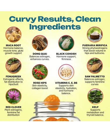 BBL Gummies Booty & HIPS Weight Gainer for Women - Unique Blend for Curves Enhancement & Butt Growth - Natural Weight Gain Gummies for Women - Zero Sugar Vegan Peach Flavor - 60 Counts - Buy Online on GoSupps.com