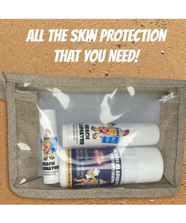 Beach Gladiator Skin Protection 3 Pack with Anti-Rash Sunstick and Lipbalm in Hemp Zipper Bag - Buy Online on GoSupps.com