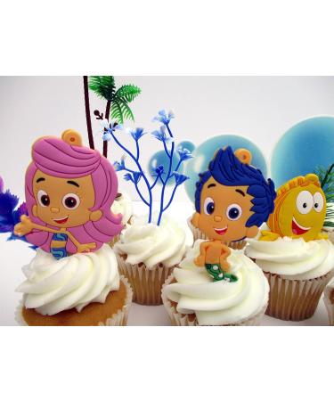 Bubble Guppies Birthday Cake Cupcake Topper Set Featuring Characters from Bubble Guppies and Themed Decorative Accessories - Buy Online on GoSupps.com