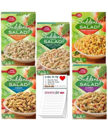 Pasta Salad Variety Bundle Pack of 5 Suddenly Salad Pasta Salads Bundled with a Snack Fun Shopping Pad Caesar Ranch Bacon Creamy Macaroni Creamy Italian Classic