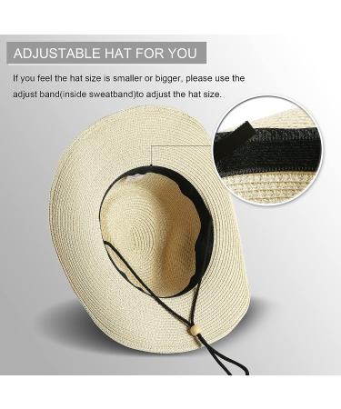 Lanzom Western Cowboy Hat | Shapeable Wide Brim | Summer Sun Beach Hat - Beige | Men Women - Buy Online on GoSupps.com