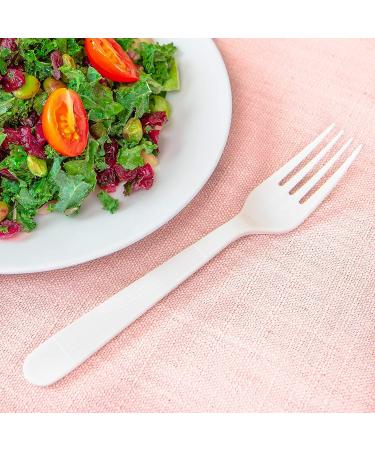 MAUI Plastic Cutlery Combo Set - 100 Forks and 100 Spoons - Heavy Duty Disposable Utensils for Gathering and Parties - Super Heavyweight, Ideal for Soup and Dining - Buy Online on GoSupps.com