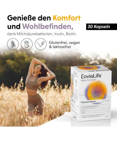 Enviolife Belly Comfort - 30 Capsules | Dietary Supplement with Biotin Lactic Acid Bacteria & Inulin for Healthy Mucous Membranes - Buy Internationally - Buy Online on GoSupps.com