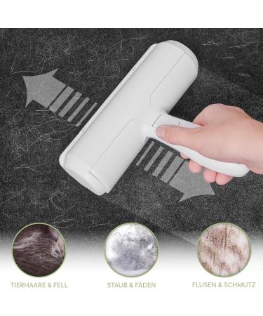Just | Fyn 2in1 Animal Hair Remover & Lint Roller - Self-Cleaning Reusable Dog & Cat Hair Removal for Sofa Bed Car Clothing - Perfect Pet Accessories (Gray) - Buy Online on GoSupps.com