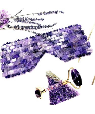 LAV NN 100% Authentic Amethyst Gift Set - Eye Mask, Jade Roller, Gua Sha & Facial Mask for Instant Puffiness Relief and Stress Relaxation - Buy Online on GoSupps.com