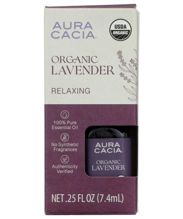 Aura Cacia Organic Lavender Essential Oil 0.25 Fz