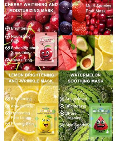 Jutqut Skin Face Sheet Masks Face Mask Korean Skincare Hydrating Nourishing Facial Mask Fruit Face Masks Moisturising Face Care Set Hyaluronic Acid Replumping Tissue Mask Biodance Collagen Mask - Buy Online on GoSupps.com