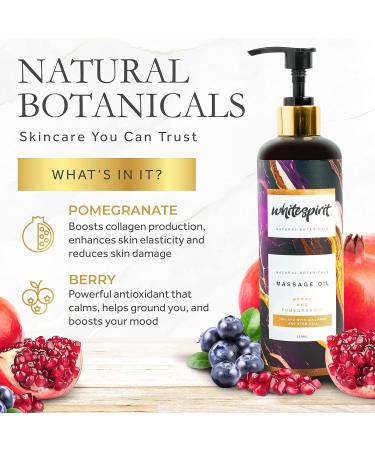 Water Soluble Massage Oil by WHITESPIRIT - 11.83 Fl Oz Berry & Pomegranate Aromatherapy Warming Soothing Touch with Collagen - Ideal for Relaxation & Easy Wash Out - Buy Online on GoSupps.com