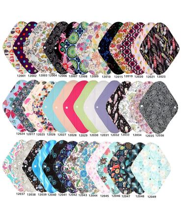 6 Pack 12 Heavy Flow Charcoal Bamboo Mama Cloth/Menstrual Pads - Choose from 17 Designs - Buy Online on GoSupps.com