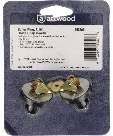 Attwood 7534A3 Brass Livewell/Bailer Drain Plug 1/2 - Durable Brass Plug for Livewell and Bailer Drains - Buy Online on GoSupps.com