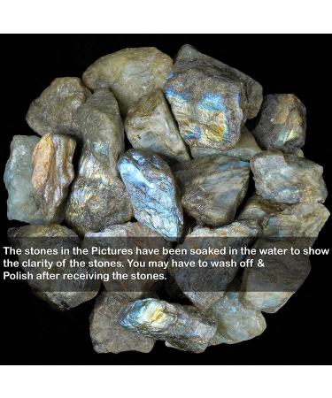 Crocon Labradorite Rough 2 LB Bulk Natural Stone for Tumbling, Cabbing, Chakra Balancing - Reiki Healing and Home Decor - Buy Online on GoSupps.com