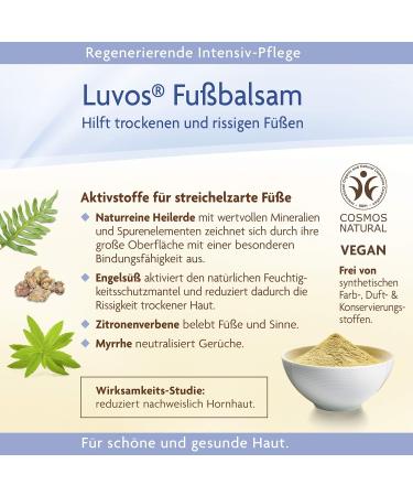 Luvos Healing Clay Foot Cream - Vegan Intensive Care Callus Treatment 75ml | Natural Foot Care - Buy Online on GoSupps.com