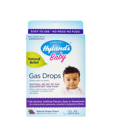 Hyland s Naturals Gas Drops for Babies  Natural Gas Relief  Grape Flavor  1 Fl Oz