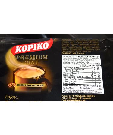 Kopiko Instant Premium 3 in 1 Coffee - 30 Count Per Bag | Non Dairy Creamer and Sugar Included - Buy Online on GoSupps.com