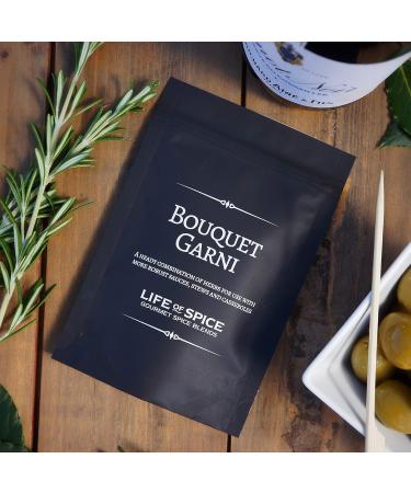 Life of Spice Bouquet Garni - Classic French Herb Blend (20g) with Recipe Card - Perfect for Boeuf Bourguignon and Ratatouille - All Natural/Gluten Free - Buy Online on GoSupps.com