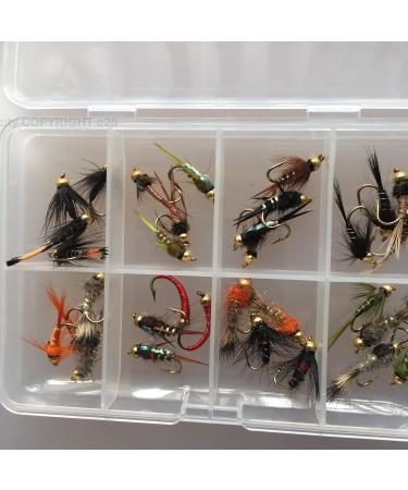 BestCity Fly Fishing Nymph Beadhead Selection - 32 Premium Trout Flies with Clip Closure Box #341 - International Shipping Available - Buy Online on GoSupps.com