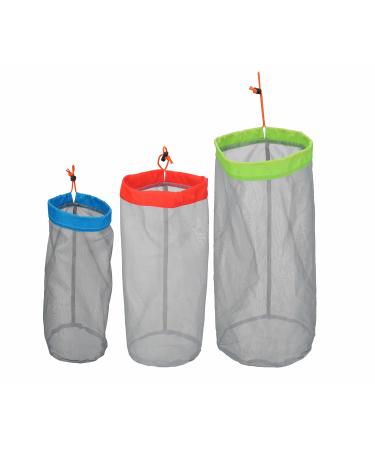 Stuff Sack Set of 3 Lightweight Nylon Mesh Drawstring Storage Bag for Travelling Hiking