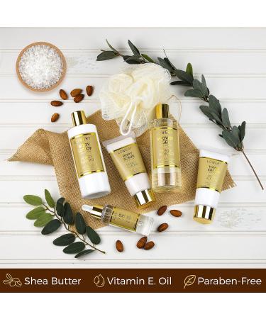 Fathers Day Home Spa Kit Gift Set - Honey Almond Bath Sets for Men & Women | Luxury Bath & Shower Package with Shower Gel, Body Lotion, Scrub, Hand Cream, Bath Pillow & More in Gift-Ready Tote Bag - Buy Online on GoSupps.com